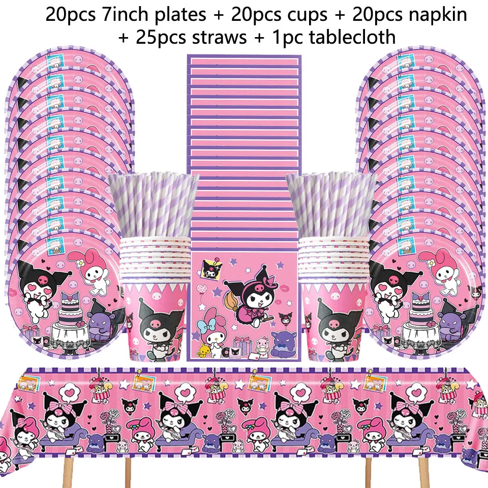 

Набор одноразовой посуды Miniso Kuromi Party