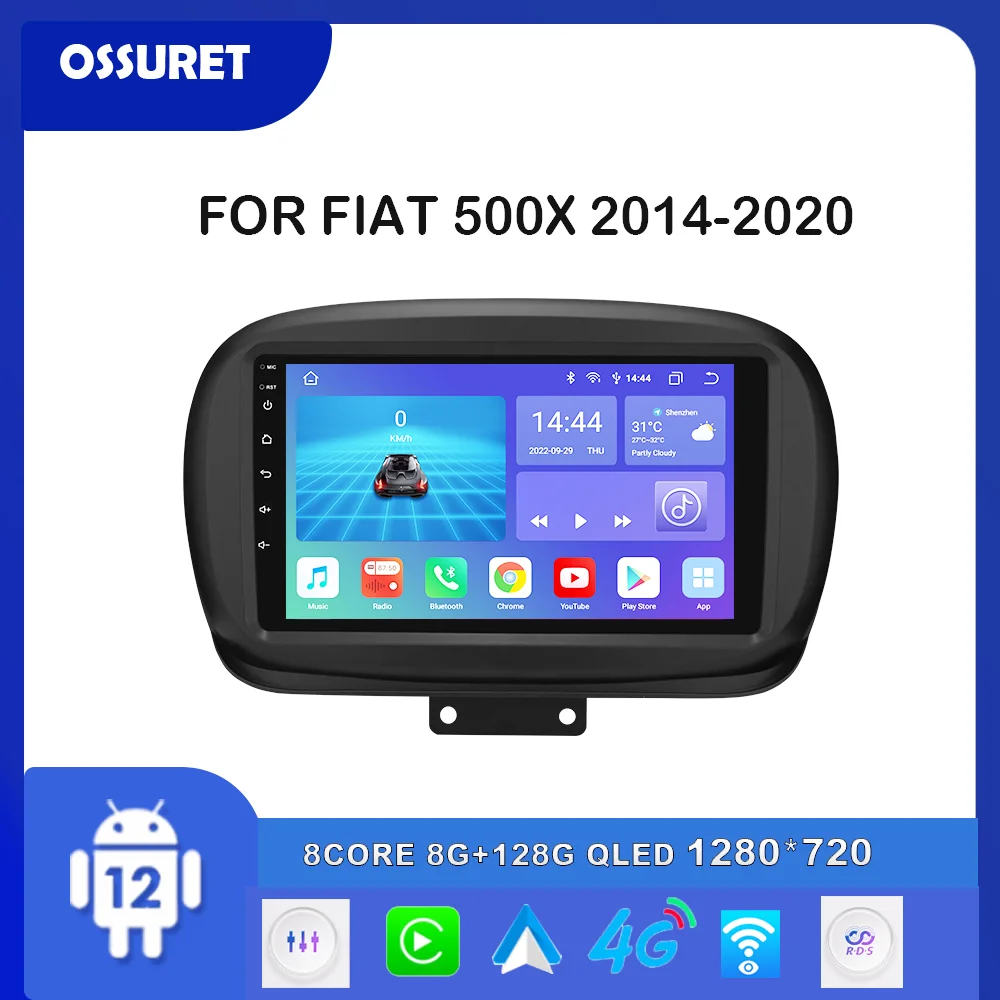 

Автомагнитола 2DIN на Android 12 для FIAT 500X 2014, 2015, 2016-2020, мультимедийный плеер с GPS-Навигатором, автостерео, 4G, DSP, Carplay, 9 дюймов, головное устройство