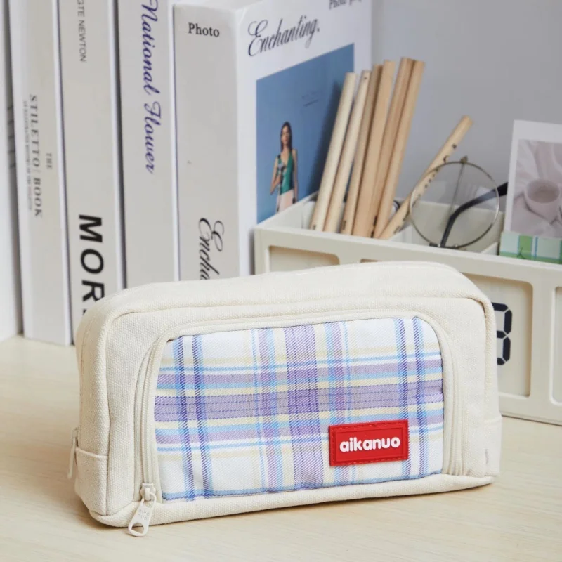 

Ins Simple JK College Style High-value Canvas Pencil Case, Large-capacity Stationery Storage and Finishing Bag