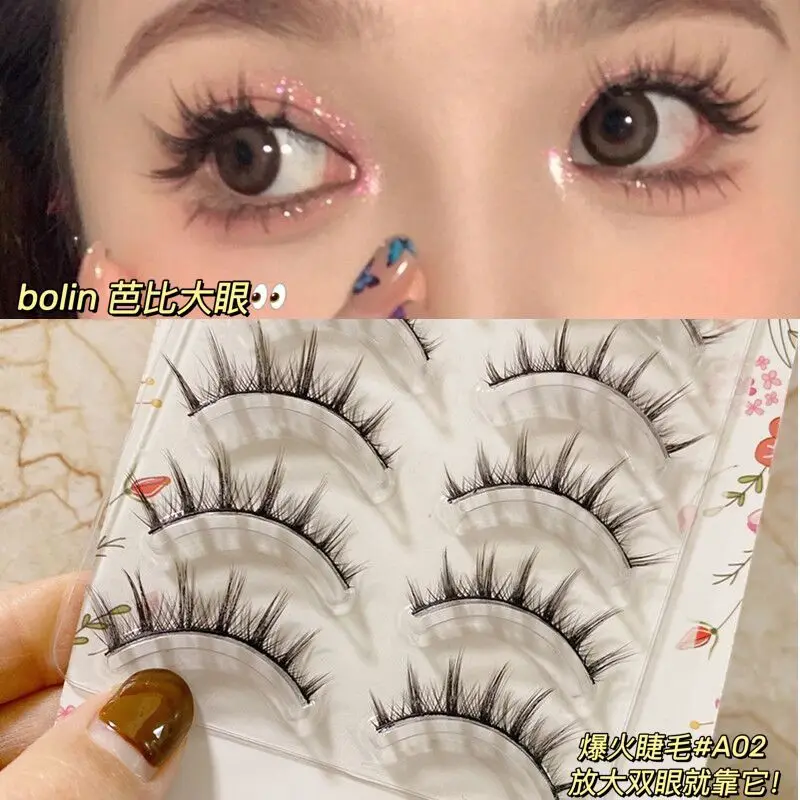 

5 Pairs Natural Long False Eyelashes Cos Japanese Eyelashes Handmade Thick Curling Eyelash Makeup Tool
