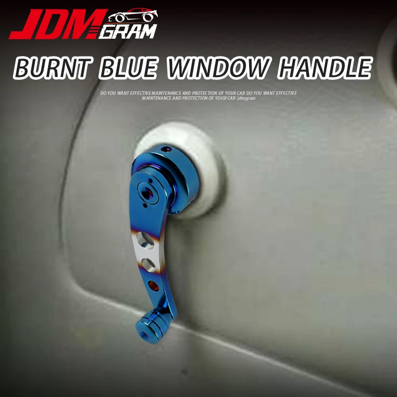 

Burnt Blue Car Window Lifter Handle Manual Aluminum Universal Door Glass Lifting Crank Winder Kit Auto Replacement Accessories