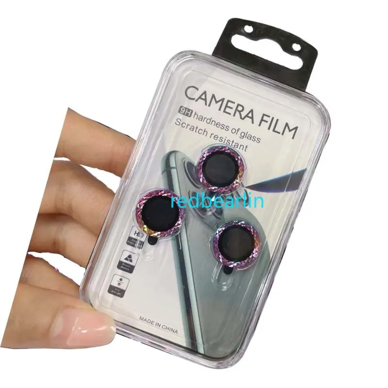 50pcs Lens Metal Ring Protector Glass For iPhone 12 13 14 Pro Max Camera Len Protect On iPhone Camera Protector Film with box