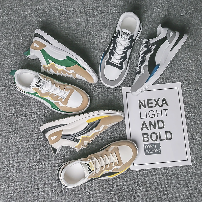 Outdoor Trend Running Sneakers for Men Comfort Hard-wearing Tenis Masculino Anti-skid Lace-up Jogging Shoes Fashion All-match