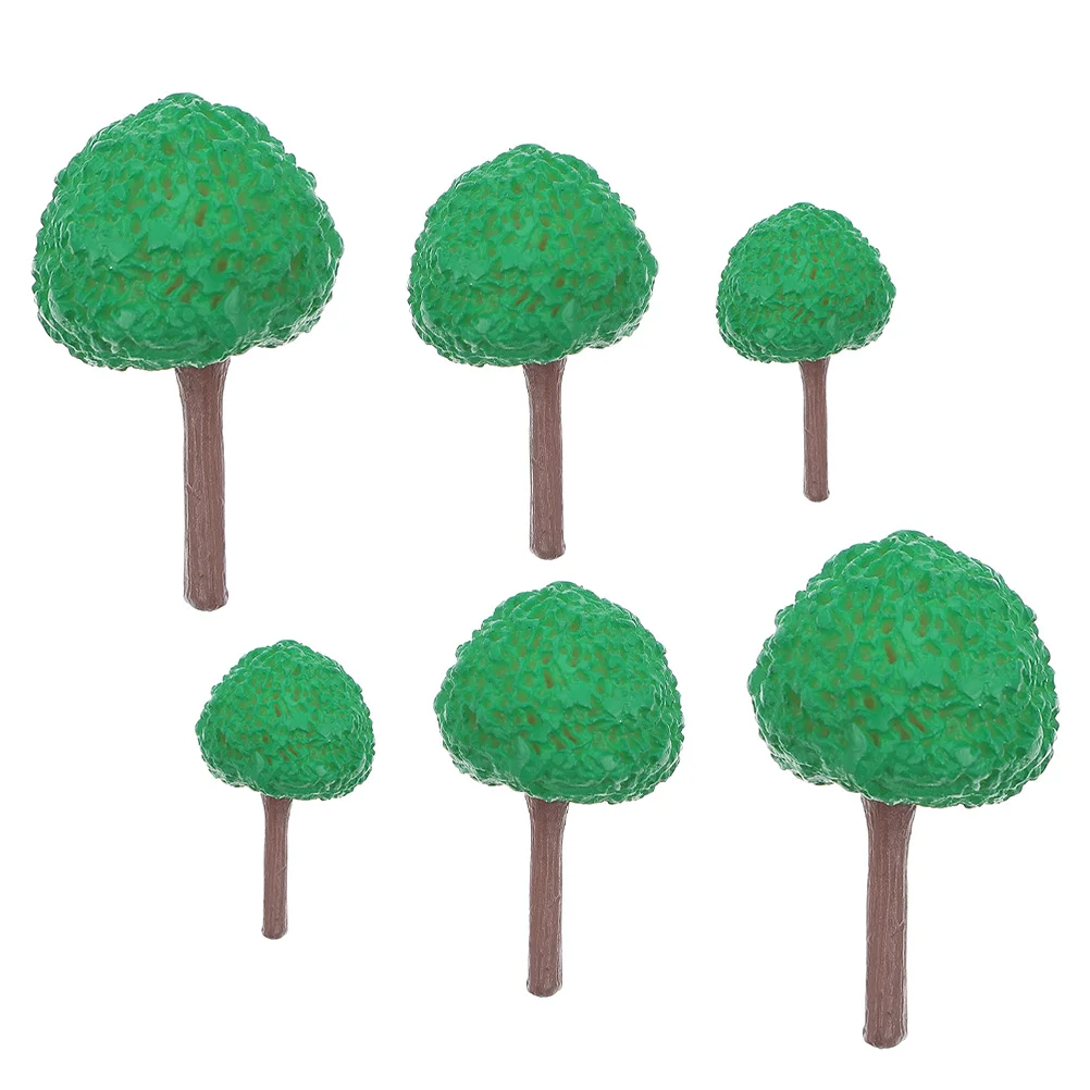 

6pcs Miniature Simulation Trees Fairy Garden Adornments Succulent Potted Decors