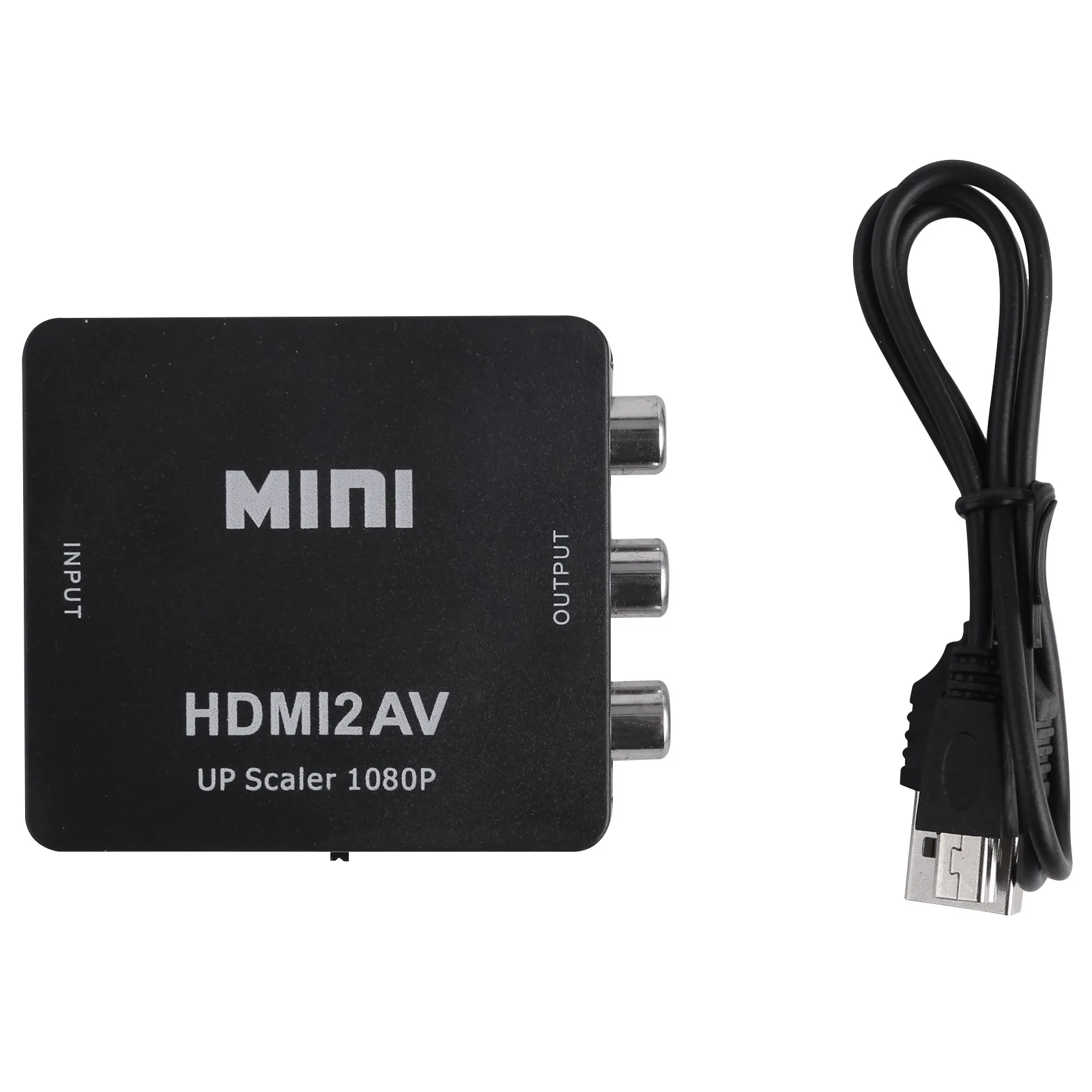 Композитный видеоконвертер AV MINI HDMI на 3RCA CVBS адаптер ТВ PS3 VHS VCR DVD черный