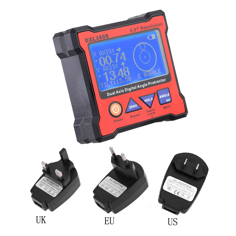 Яркий угловой транспортир DXL360S с 5-сторонним магнитным основанием высокоточный