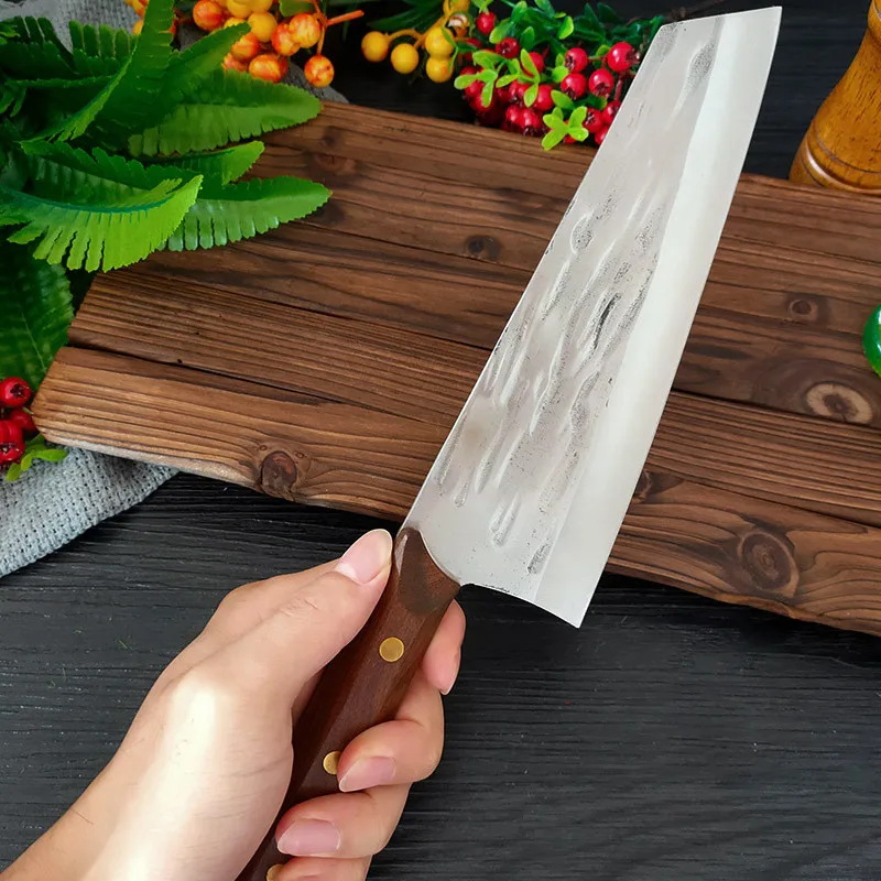 Полный кухонный нож TANG шеф-повара ножи из высокоуглеродистой стали для нарезки