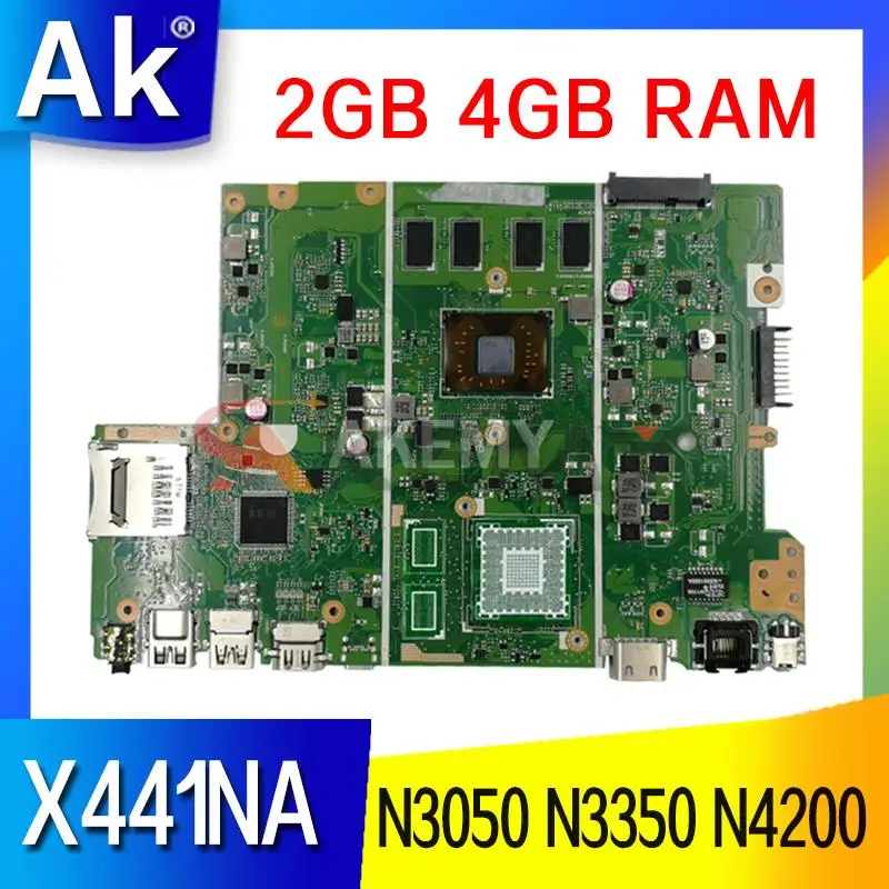 

X441NA Laptop Motherboard 2GB 4GB RAM N3050 N3350 N4200 for ASUS X441N X441NA X441NC F441N Notebook Mainboard
