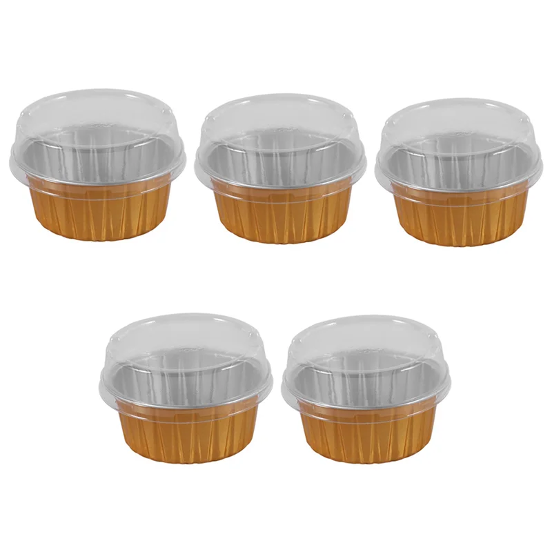 

500 шт. одноразовые чашки для выпечки из алюминиевой фольги, десертные овальные чашки для капкейков с крышками, инструменты для выпечки яиц