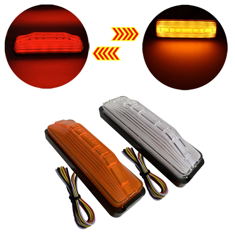 

28 LED Two-Color Car Turn Signal Tail Light Brake Emergency Lamp For Truck RV Trailer Cleaning Vehicles Side Lights Accessories