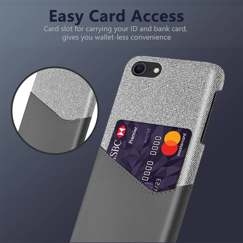 

iPhone SE 2022 Business Case For iPhone SE3 SE 2022 13 12 Mini 11 Pro XS Max Card Slots Cover For Apple iPhone 7 8 Plus X XR
