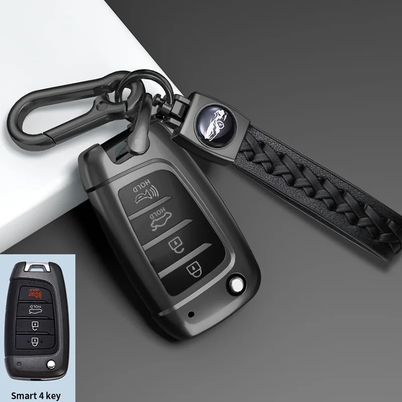 

Автомобильный флип-чехол для ключа, чехол для Hyundai Elantra Solaris Tucson I30 I35 I40 KONA Genesis Santa Fe Azera, аксессуары