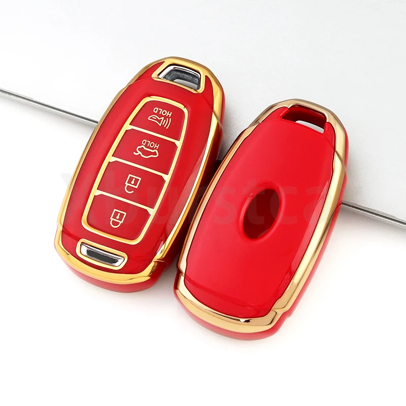 Чехол для 4-кнопочного автомобильного ключа Hyundai I30 Ix35 KONA Encino Solaris Azera Grandeur Ig Accent Santa