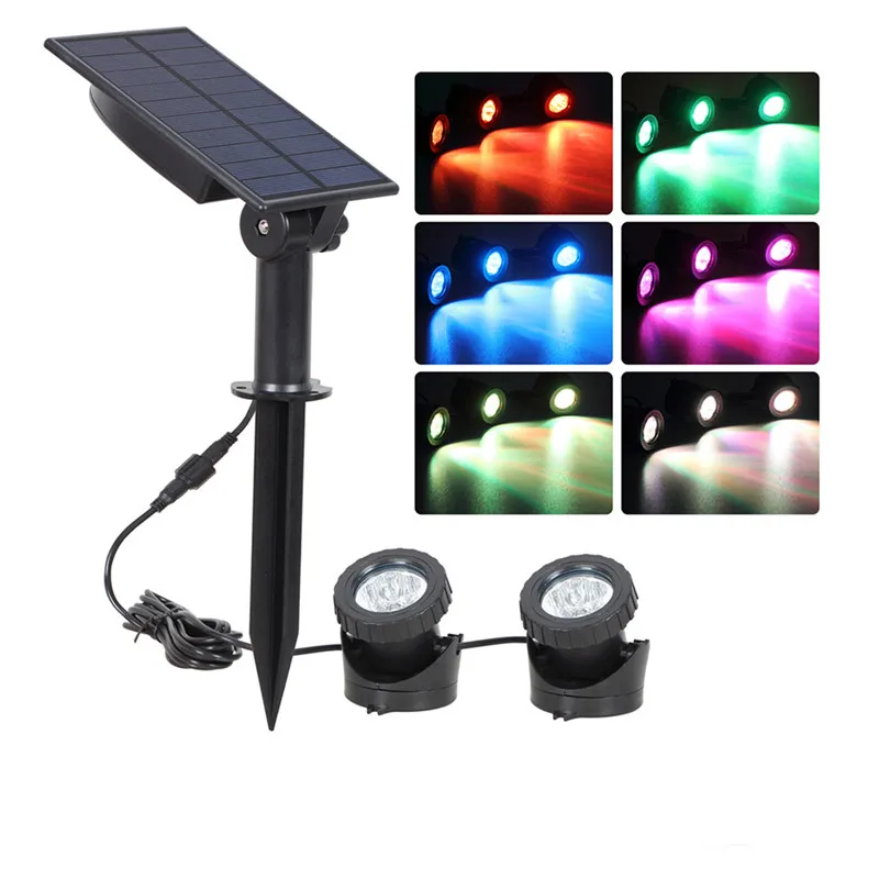 

Swimming Pool Underwater Solar Light Multicolor Submersible Pond Spotlights Waterproof Landscape Lamp for Outdoor Pool Decor