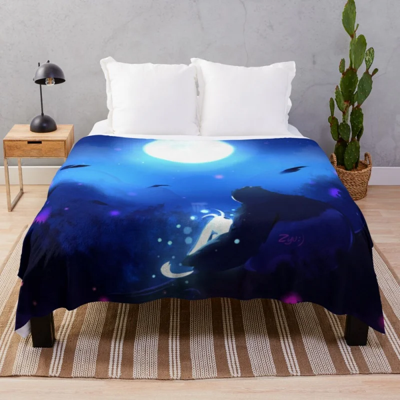 

Ori, Naru and The Moon Throw Blanket Multi-Purpose Furry Blanket