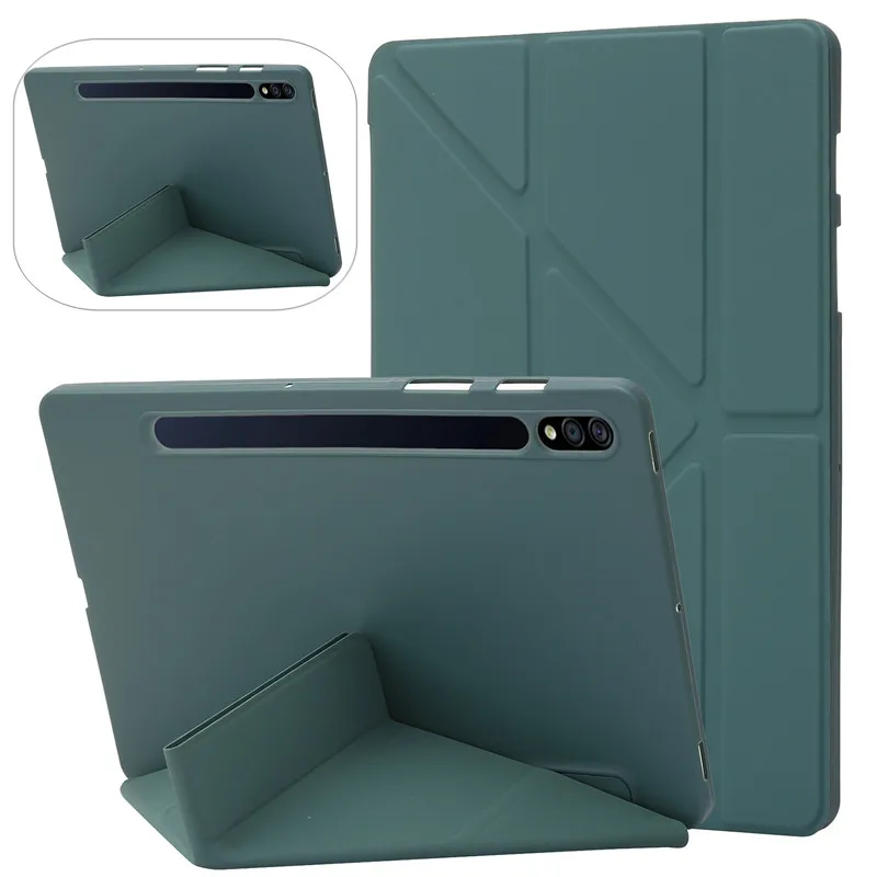 

For Samsung Galaxy Tab S8 S7 Plus S7 FE SM-T970 Tablet Tri-Folding Cover Funda for Galaxy Tab S7 S8 Plus + S7 S8 12.4'' 11 Case