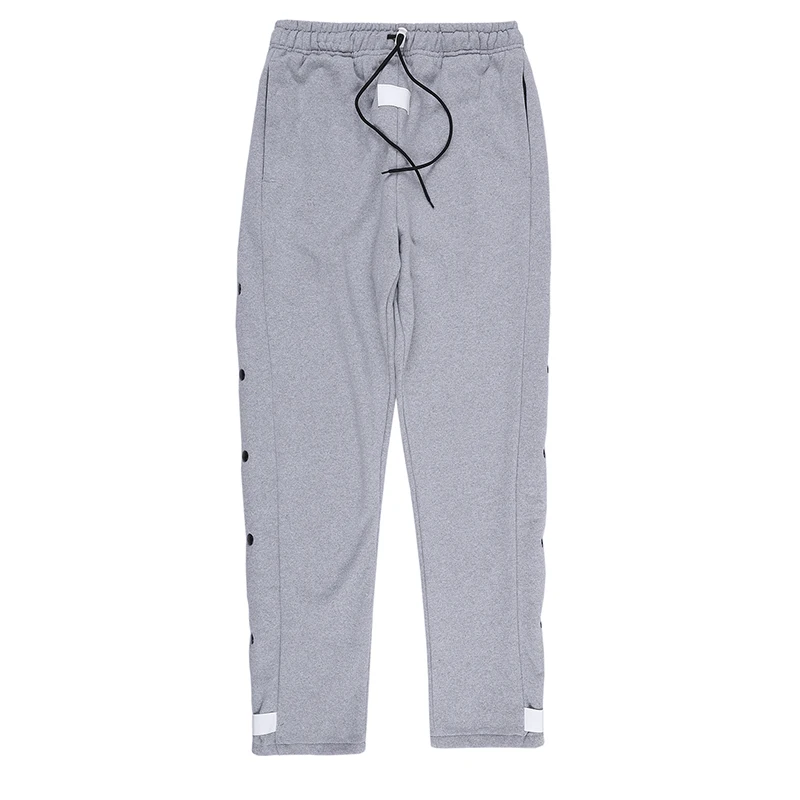 

Kanye West Side Buttons Drawstring Basketball Sweatpants Men Streetwear Loose Casual Pants Hip Hop Baggy Oversized Grey Trousers