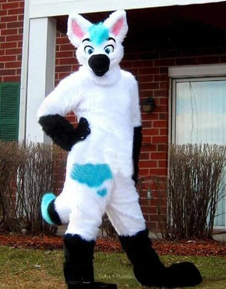 Длинный Меховой флисовый костюм для косплея Хаски вечеринки на Хэллоуин