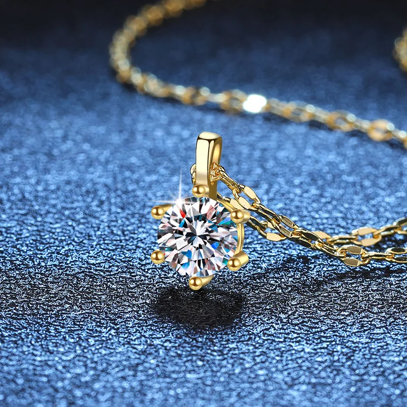 Женский кулон из серебра 925 пробы с муассанитом 1 карат 6 5 мм