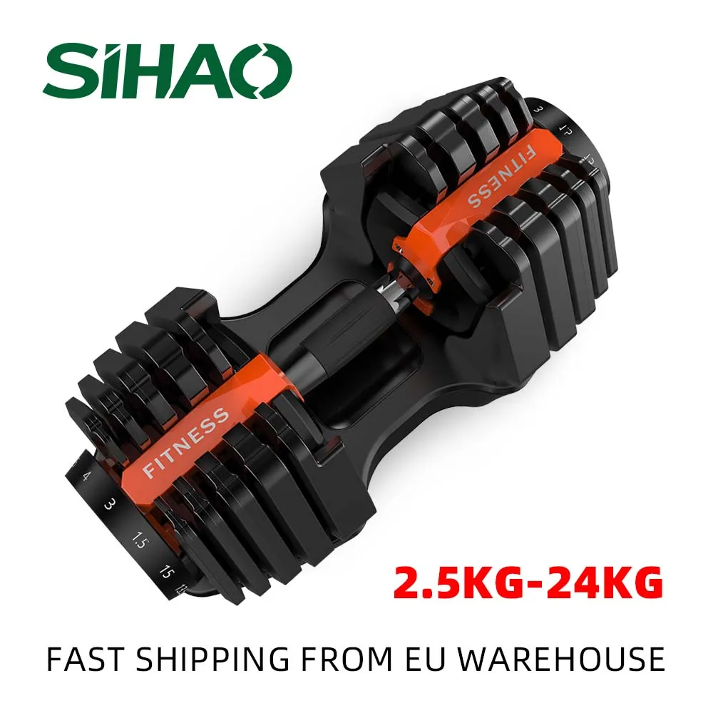 SIHAO Adjustable Dumbbells 2.5KG-24KG Fitness Dumbbell Standard with Handle and Weight Plate For Home Gym Workout