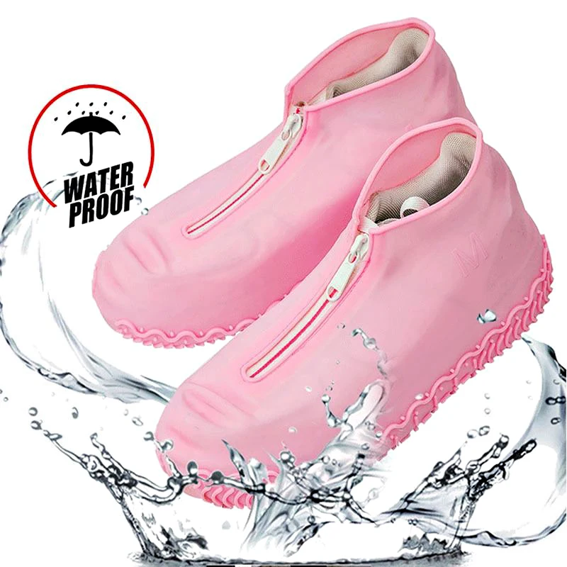 FamtiYard Waterproof Shoes Cover Rain Boots Silicone Overshoes with Washable Protection Shoe Protector for Women Men
