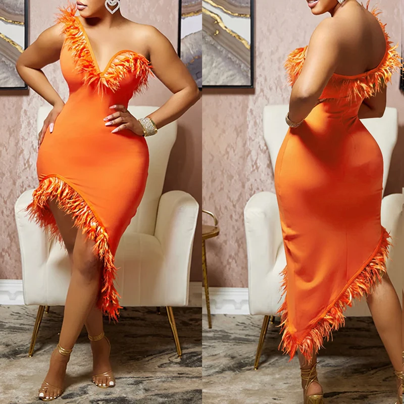 Платье-макси летнее необычное на одно плечо HXY21