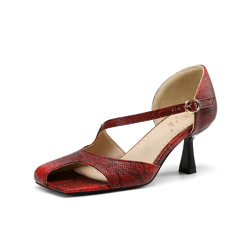 2023 new summer women sandals  plus size 22-28cm length Serpentine skin high heel sandals Gladiator sandals shoes for women