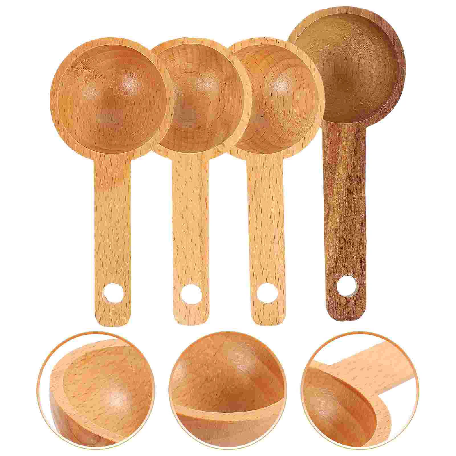 

Scoop Coffee Spoon Measuring Spoons Wooden Wood Scoops Tablespoon Measuresmall Tea Canisters Kitchen Spice Powder Teaspoon Cups