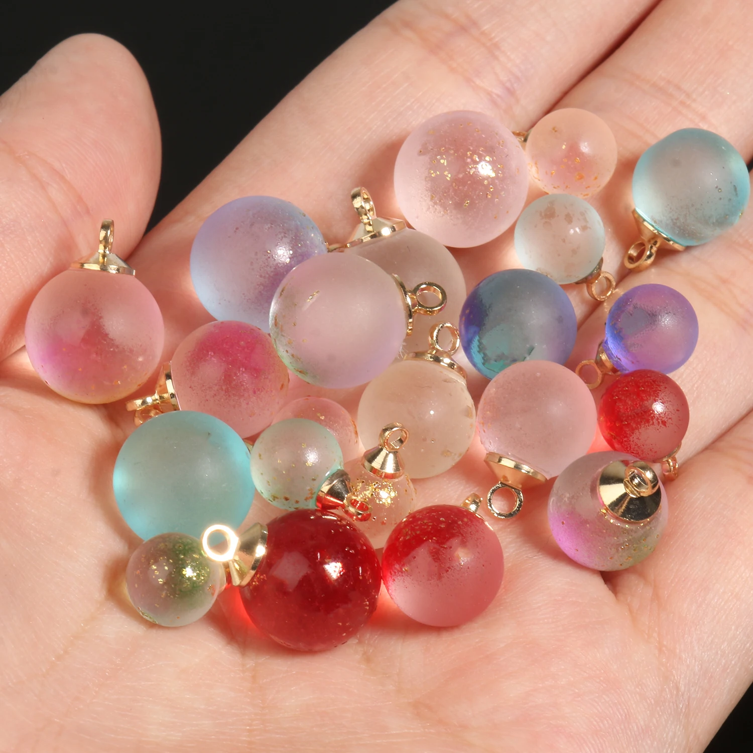 10pcs/lot Mixed Color Ball Shape Czech Lampwork Pendant Glass Beads Charms Pendants for Jewelry Making Earrings Necklace Diy - купить по