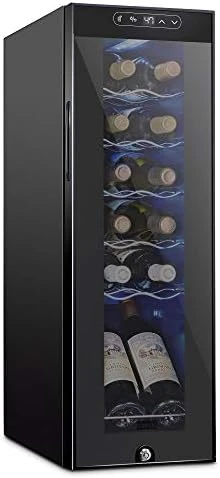 

Компрессор на 12 бутылок холодильник для вина w/Lock-Большой отдельно стоящий винный погреб для красного, белого, шампанского или сияющего вина