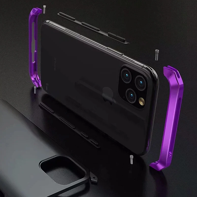 Luxury Metal Aluminum Alloy Hard Matte Pc Hybrid Armor Phone Case For Iphone 13 12 11 Pro Xs Max X Xr Shockproof Back Cover