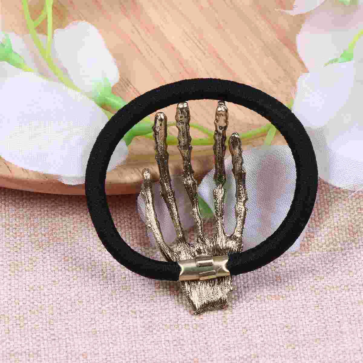 

Black Hair Band Kids Hair Scrunchies Headband Ponytail Holder Hair Rope Hand Bone Hair Rope