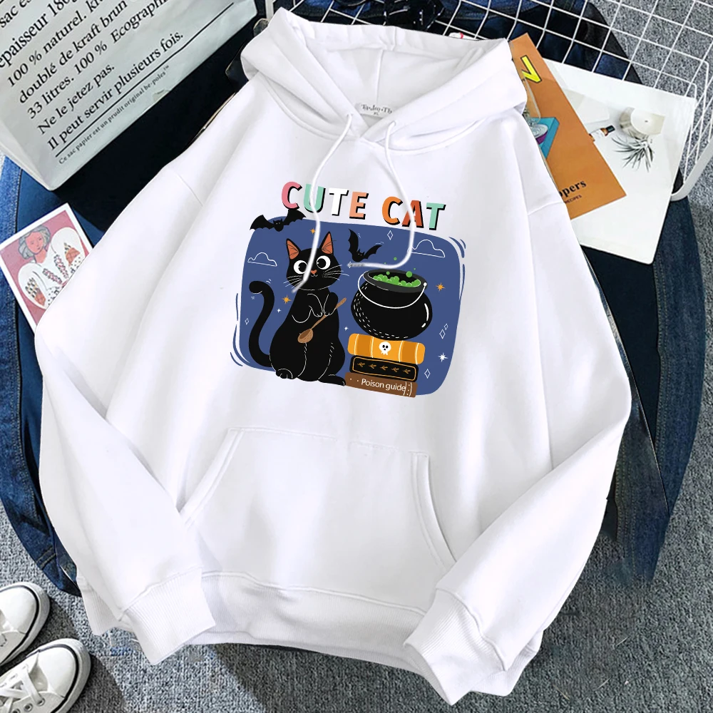 Мужские толстовки с принтом волшебного милого кота удобные флисовые теплые
