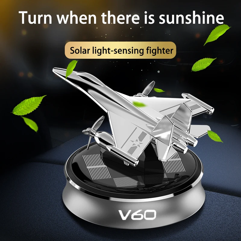 

For Volvo V60 Car Air Freshener Solar Airplane Model Center Console Decoration Car Interior Auto Accessories