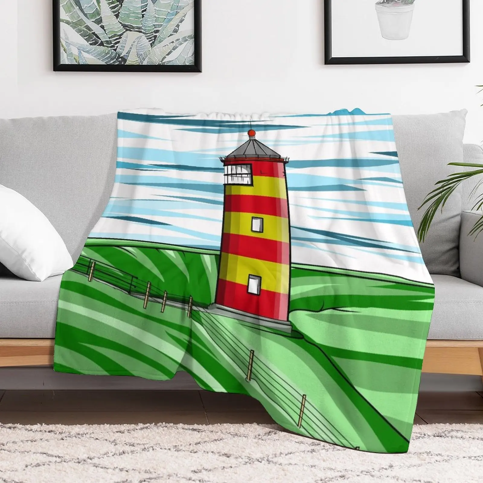 Роскошное дизайнерское винтажное одеяло для маяков Pilsum Leuchtturm милые Пледы