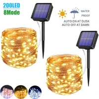 22m 200led solar string fairy light waterproof outdoor garland solar power lamp christmas for party wedding garden decoration