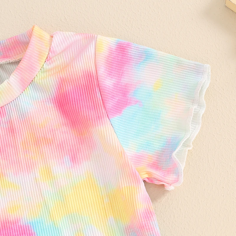 Детская летняя одежда Kupretty для маленьких девочек футболка с короткими рукавами и