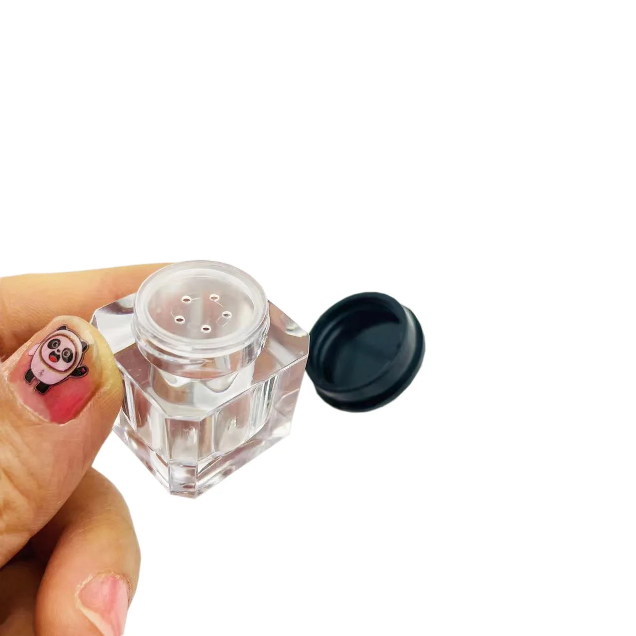 

New 1g loose powder jars with Sifter Mesh Square nail art compact Tins Empty Cosmetic Packing Container