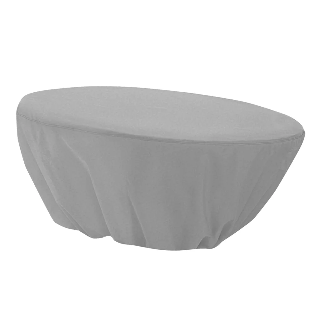 

Round Patio Table Cover Balcony Garden Dustproof Drawstring Closure Round Table Cover - Beige