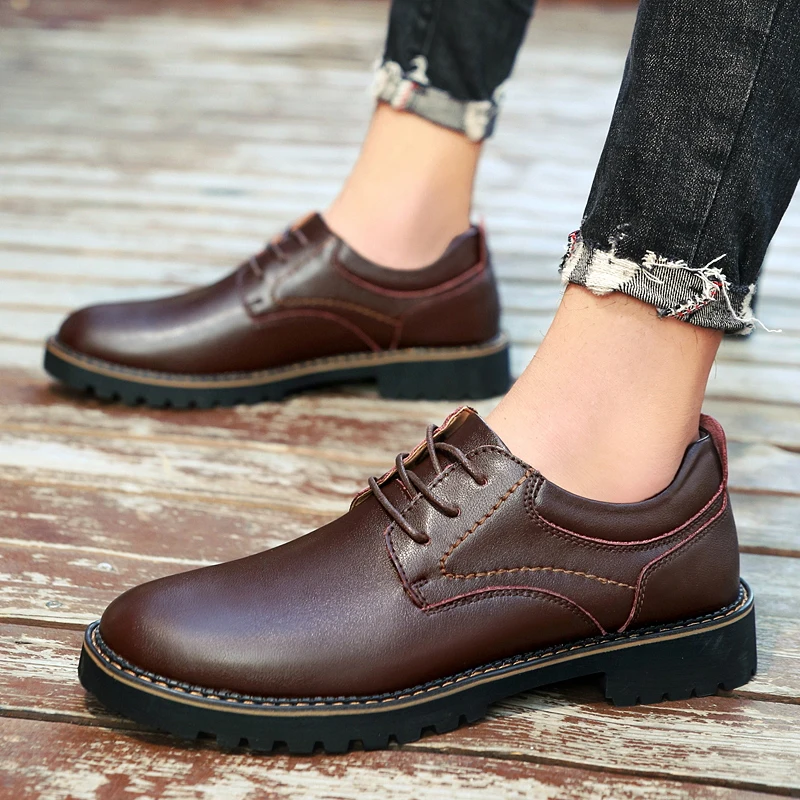 

Туфли-оксфорды мужские из натуральной кожи, повседневные кроссовки, на шнуровке, для прогулок, роскошная обувь для инструментов, весна-осень