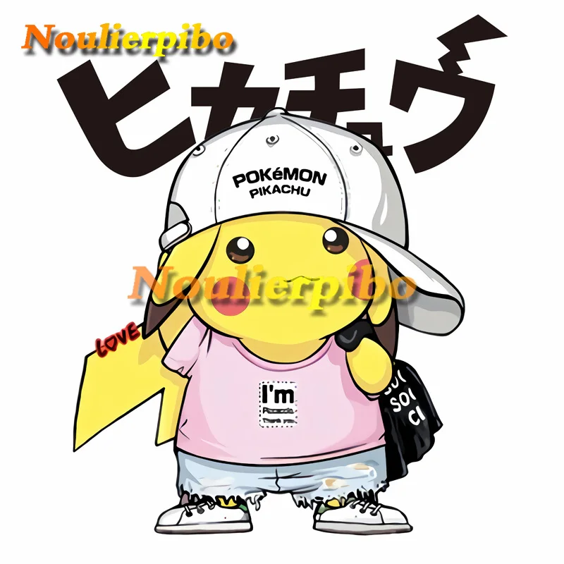Забавные мультяшные наклейки на автомобиль Покемон хип-хоп Пикачу ПВХ