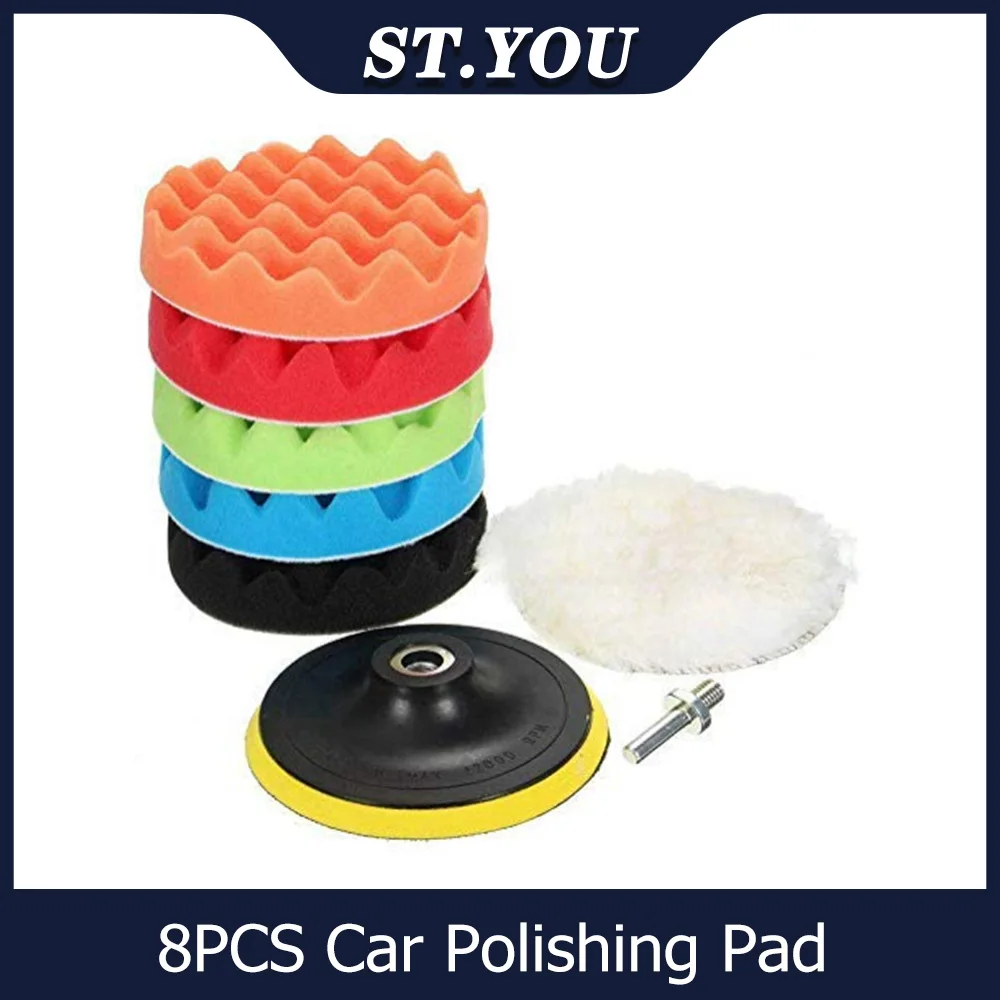 

8PCS Car Polishing Pad 3/4/5/6/7 inch Sponge Buffing Waxing Polish Buffer Drill Wheel Polisher Cleaning Hand Tool
