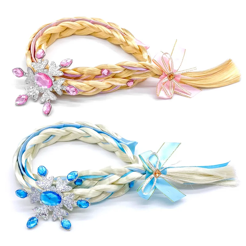 

Disney Frozen Kids Snowflake Wig Braids Headband Elsa Princess Crown Jewelry Rapunzel Dress Up
