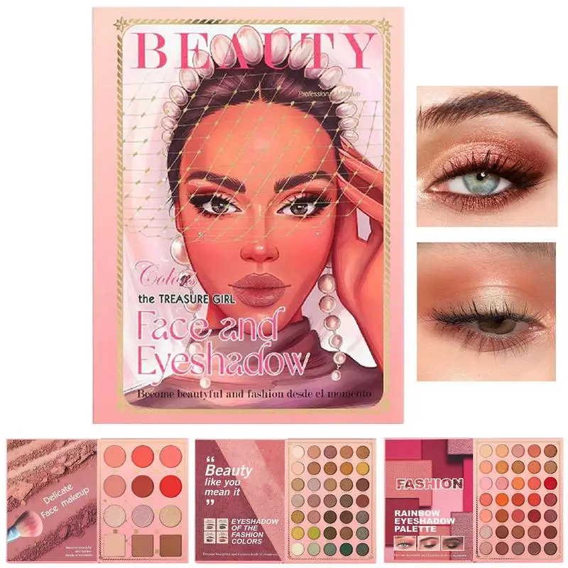 Палитра теней для век 82 цвета в форме книги матовый Блестящий хайлайтер