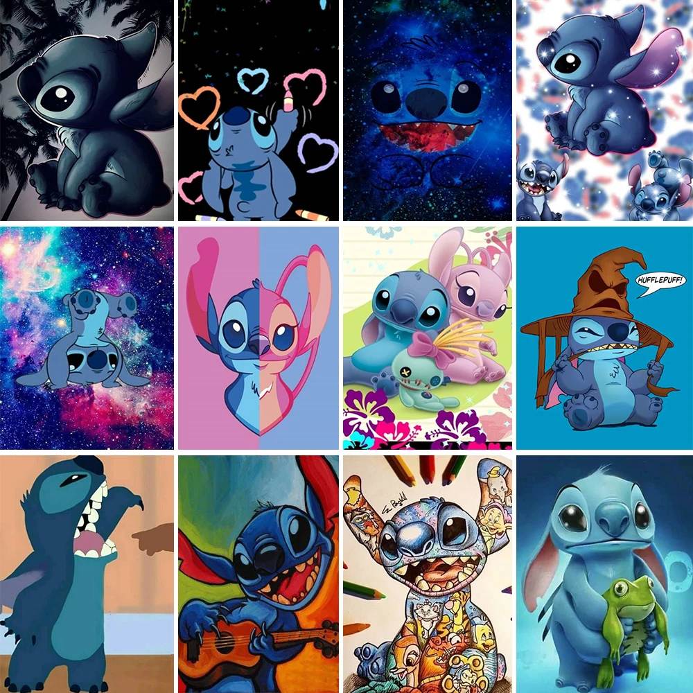 

Картина Алмазная мультяшная «Лило и Ститч», Алмазная мозаика 5D из Диснея, полноформатная круглая вышивка с рисунком аниме «сделай сам», дом...