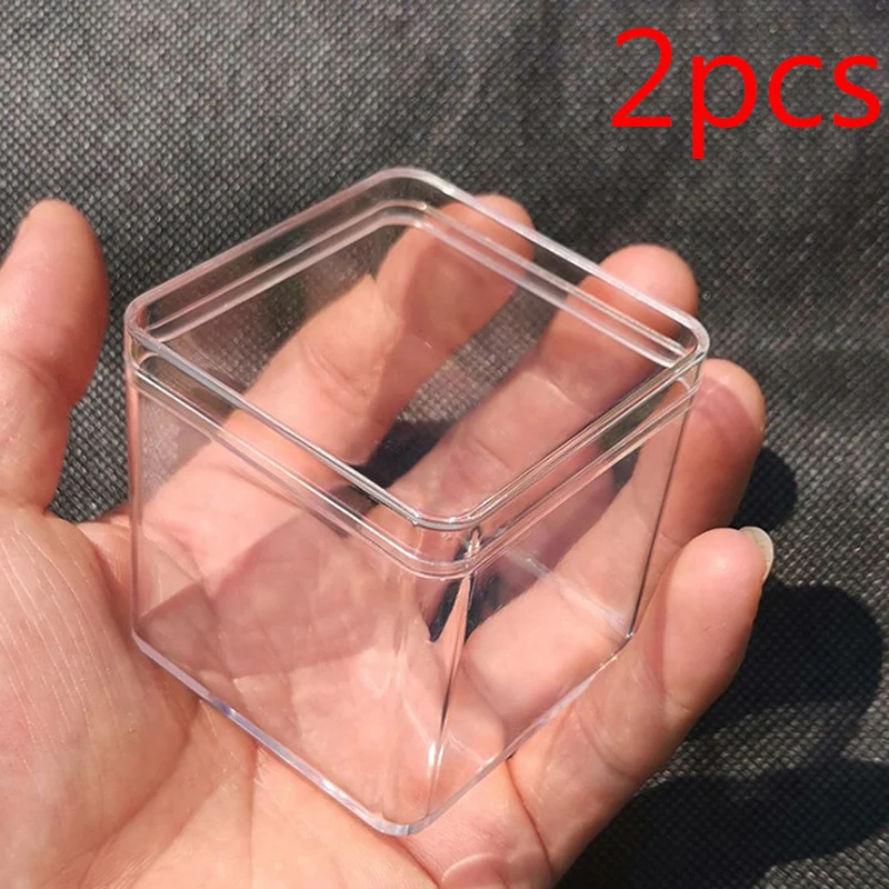 

2Pcs Transparent Wedding Favors and Gifts Boxes Cube Portable Organizer Container