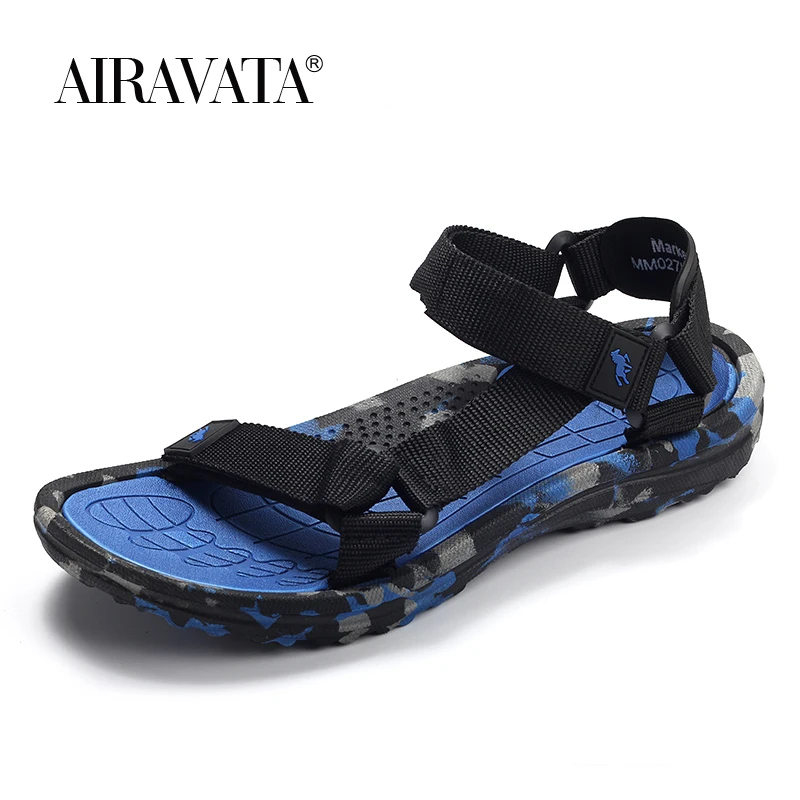 Men's Sandals New Summer Convenient Flat Canvas+EVA Beach Fashion Slippers Outdoor Walking Non-slip Casual Flip Flop