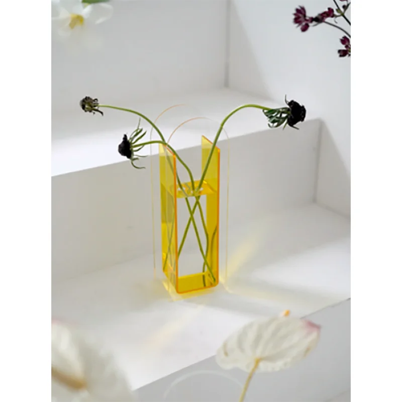 

1pc Ins Living Room Decoration Vase Transparent Nordic Style Flowerpot Vase Tabletop Window Flowerpots Vases pot de fleur