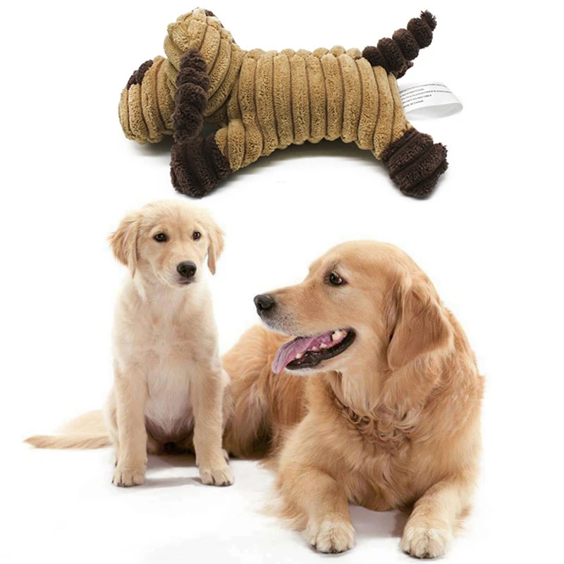 

Safe Animal Shape Dog Chew Toy Cute Interactive Squeaky Pet Dolls Corduroy Puppy Sound Toy Durable Pet Teething Supplies