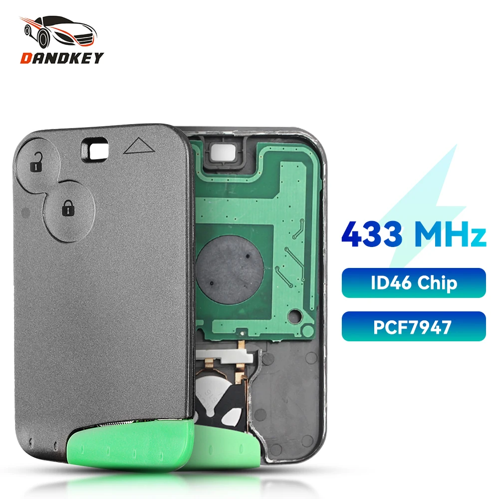 

Dandkey 2 кнопки 433 МГц для Renault Laguna Espace 2001 2002 2003 2004 2005 2006 Fob ID46 PCF7947 чип смарт-карта дистанционный Автомобильный ключ